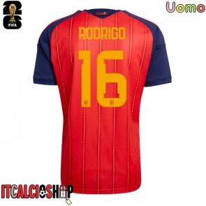 Spagna Rodri Hernandez #16 Prima Maglia Mondiali 2026 Manica Corta